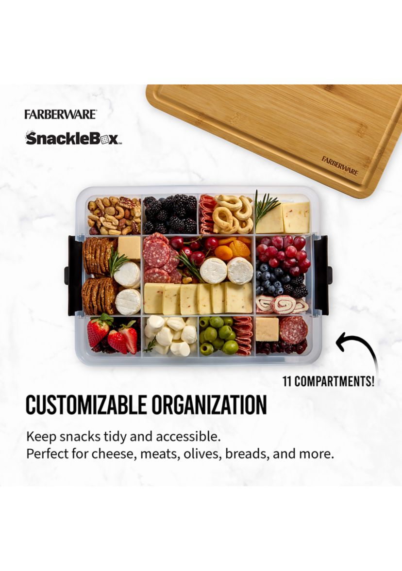 Snacklebox with Locking Bamboo Cutting Board Lid