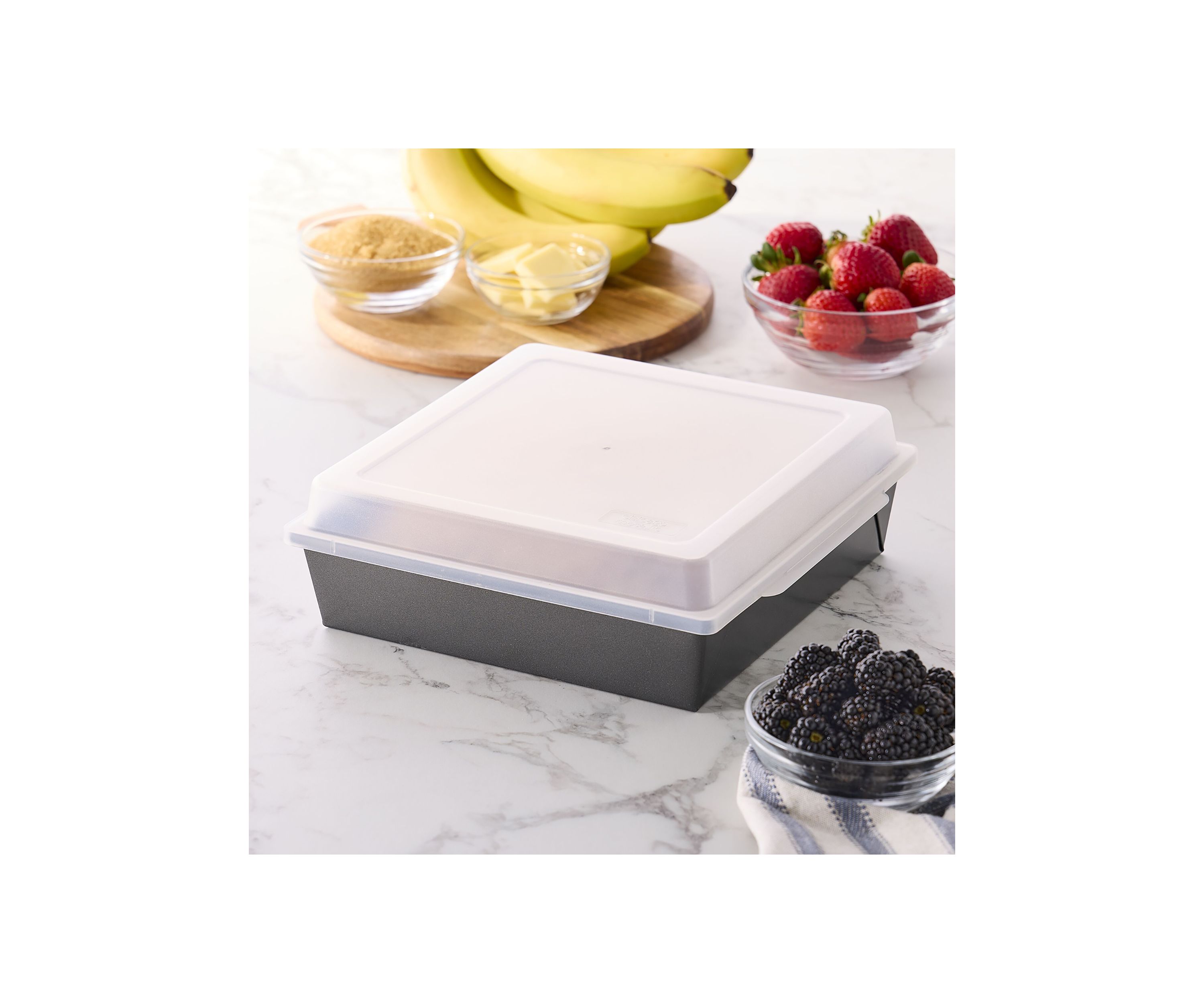 Square Cake Pan with Lid