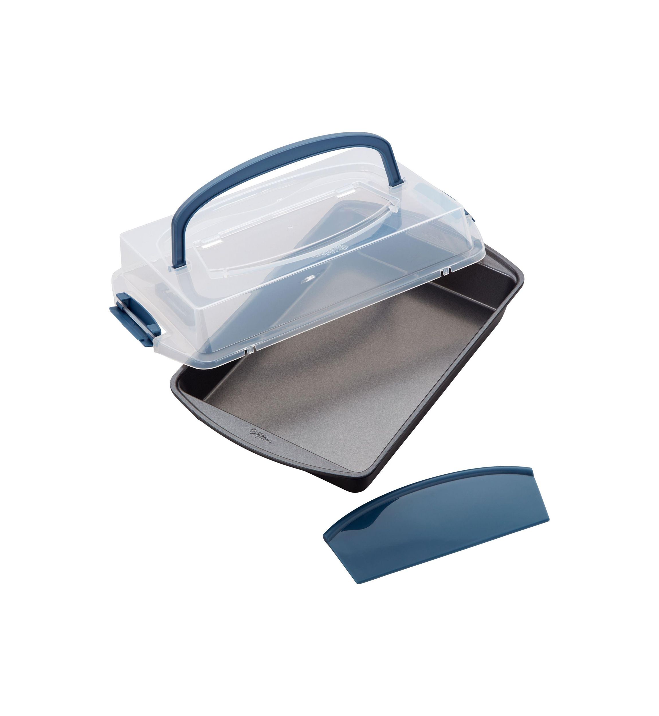 Perfect Results Oblong Cake Pan with Lid and Cutter 3-Piece Set