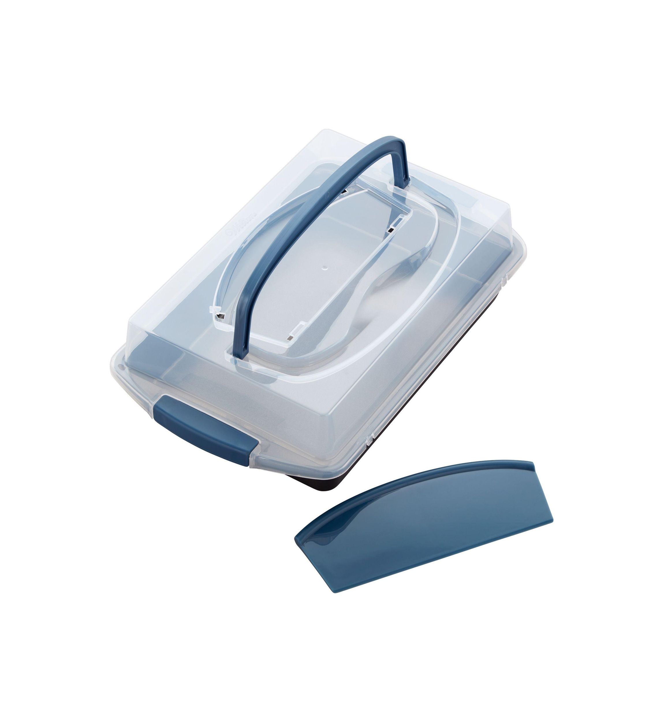 Perfect Results Oblong Cake Pan with Lid and Cutter 3-Piece Set