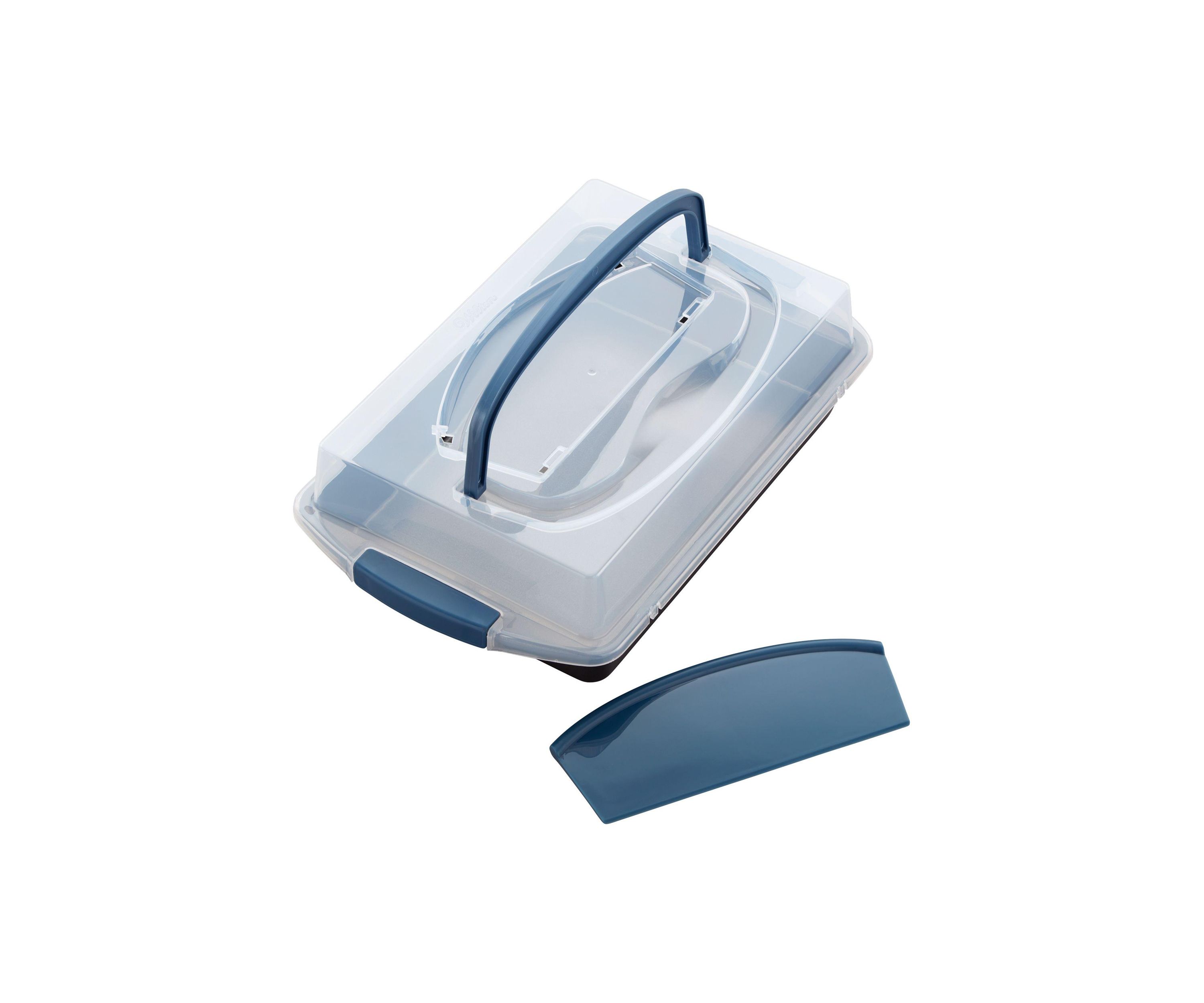 Perfect Results Oblong Cake Pan with Lid and Cutter 3-Piece Set
