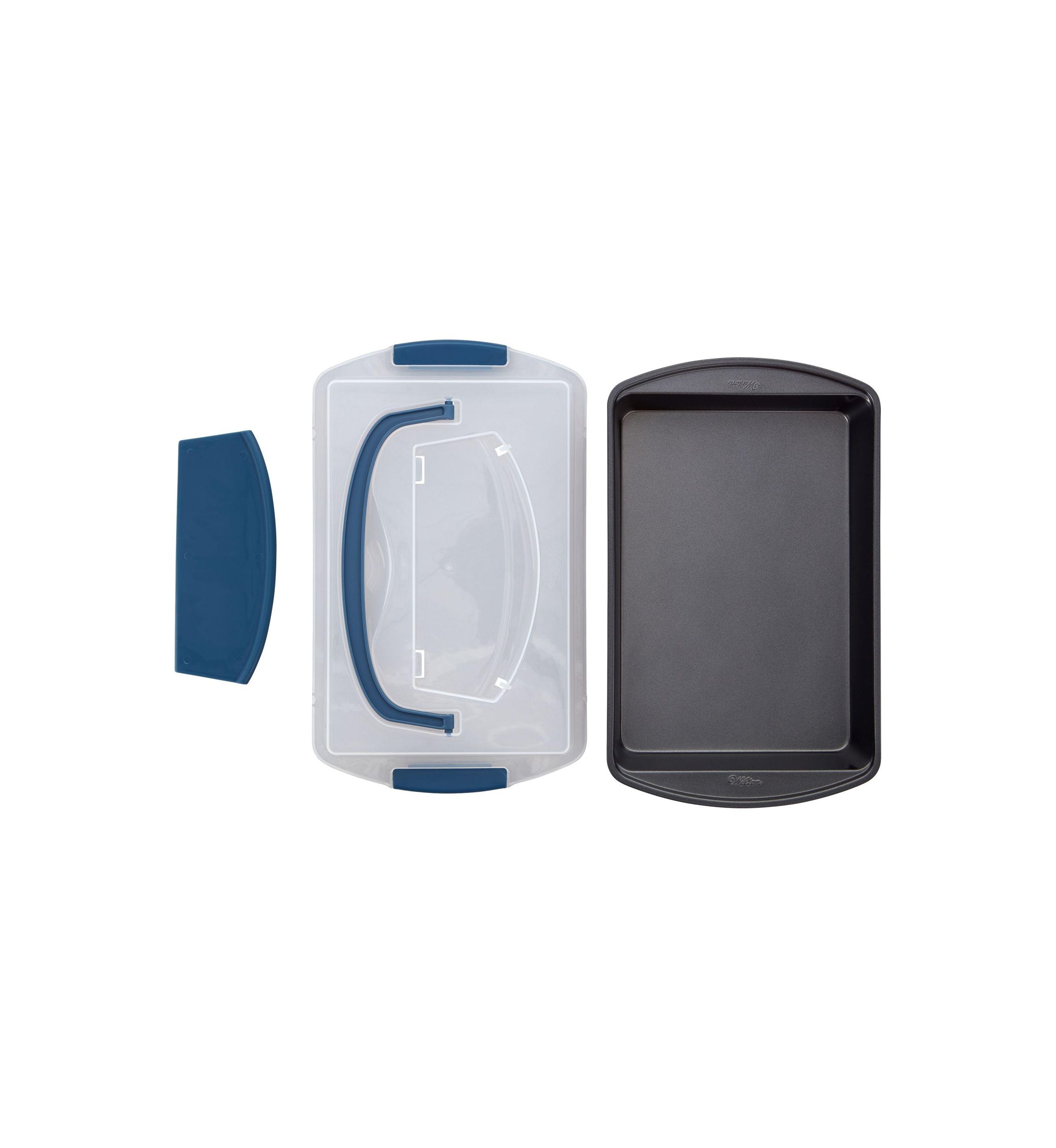 Perfect Results Oblong Cake Pan with Lid and Cutter 3-Piece Set