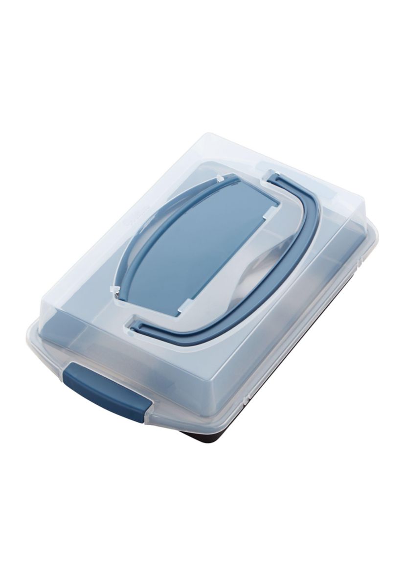 Perfect Results Oblong Cake Pan with Lid and Cutter 3-Piece Set