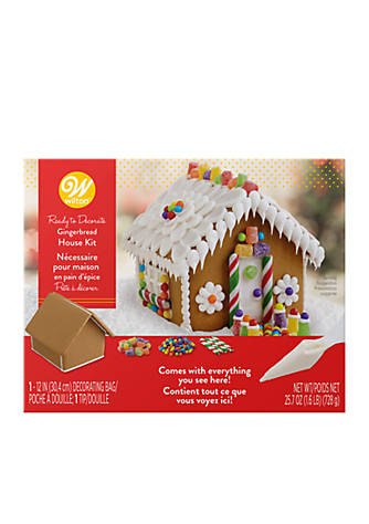 {Set Of 2} Wilton Gingerbread House Decorating Kit Pre-Built House To Decorate 