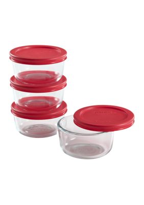 Pyrex Glass Food Storage Container Set with Red Lids | belk