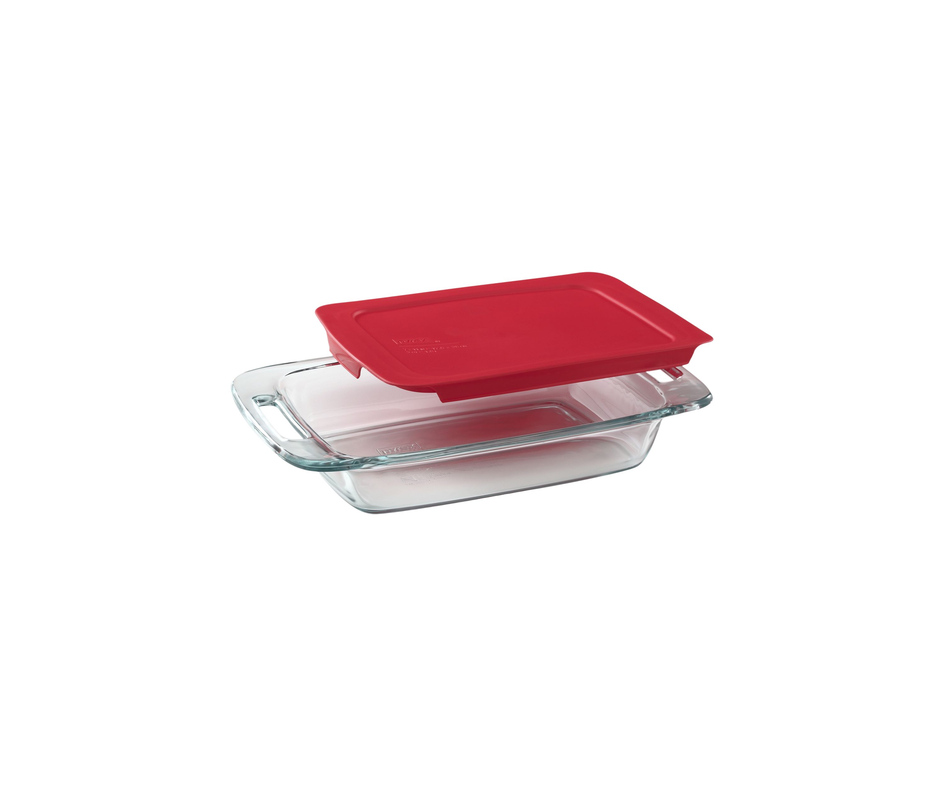 Easy Grab 2 Quart Glass Baking Dish with Red Lid