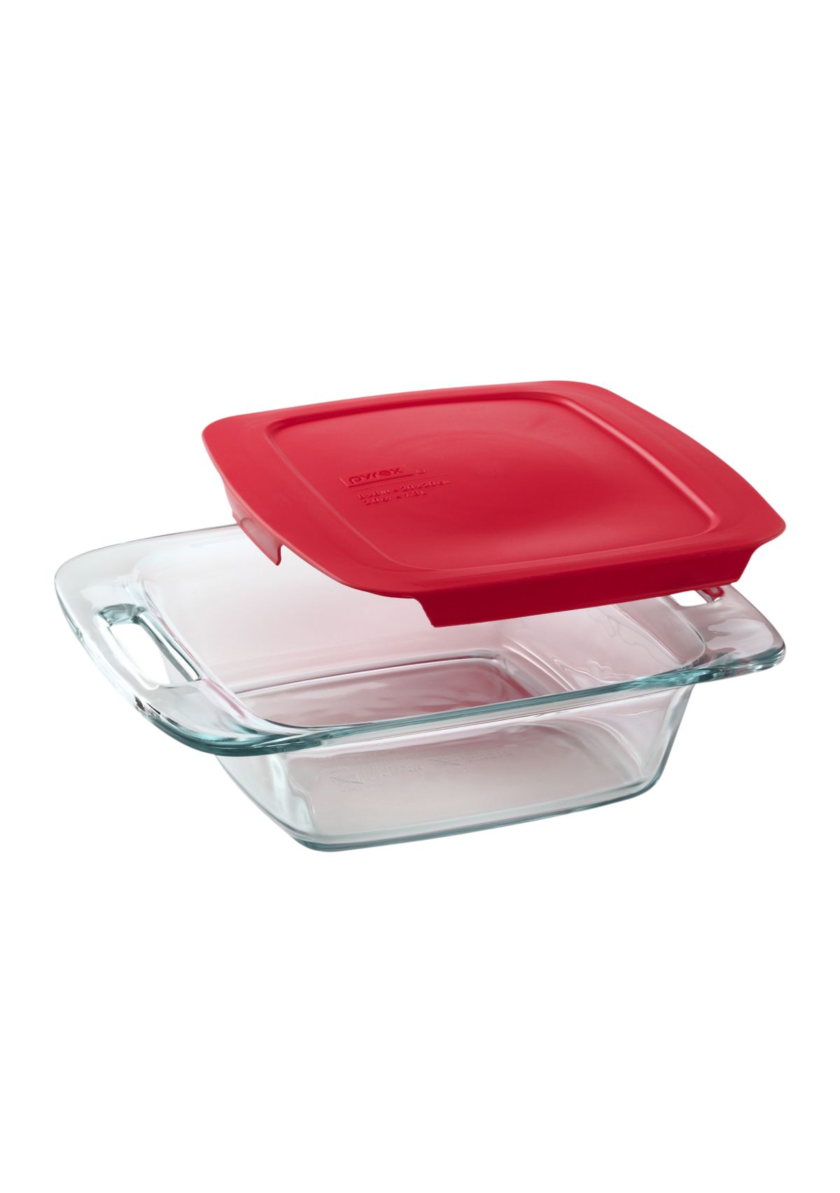 Easy Grab 8" Square Glass Baking Dish with Red Lid