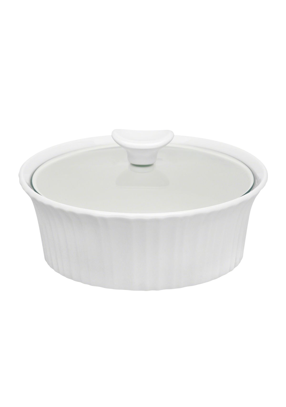 French White 1.5 Quart Round Casserole Dish with Lid