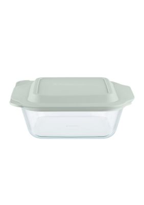 Deep 8" Square Glass Baking Dish with Sage Green Lid