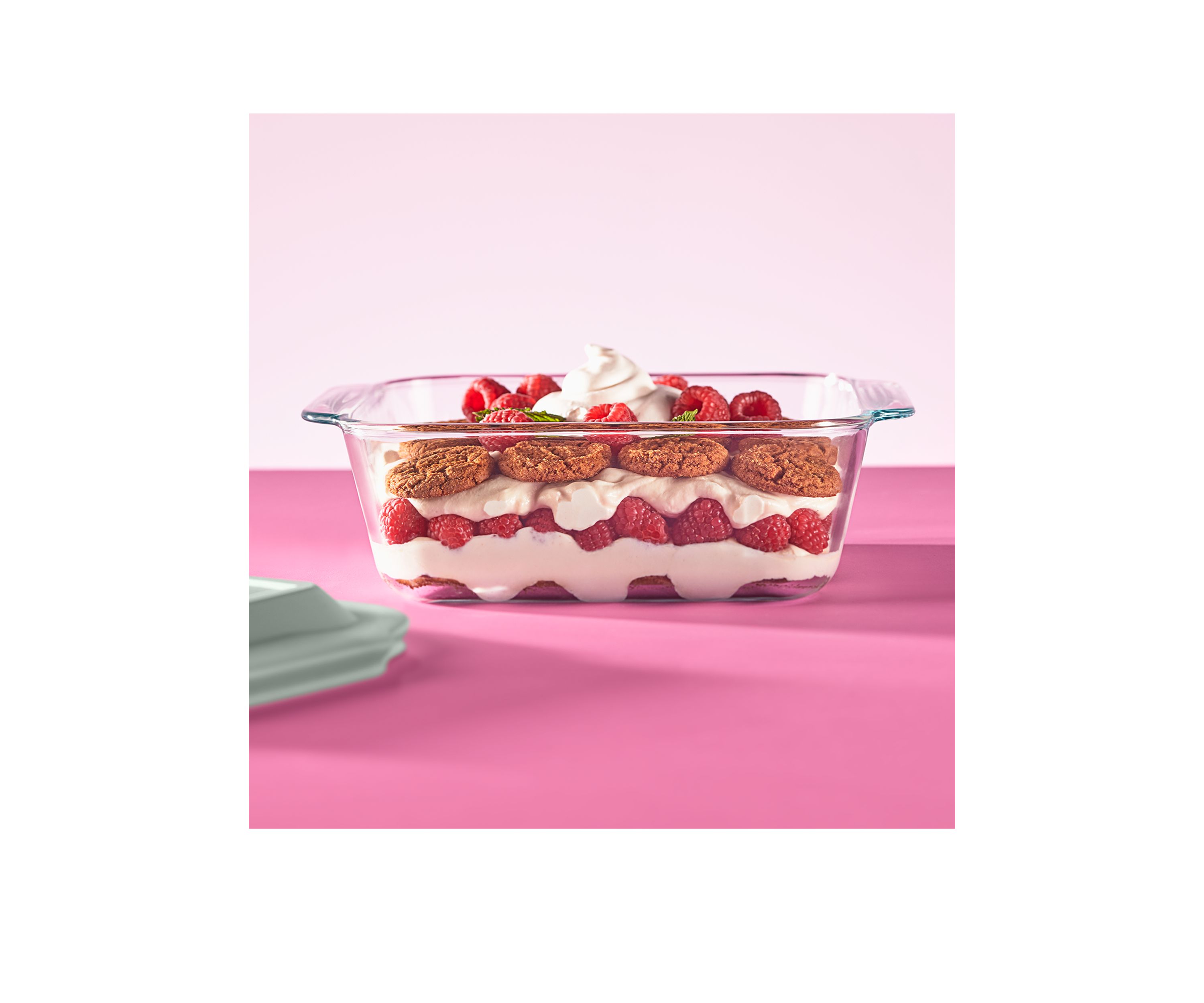 Deep 8" Square Glass Baking Dish with Sage Green Lid