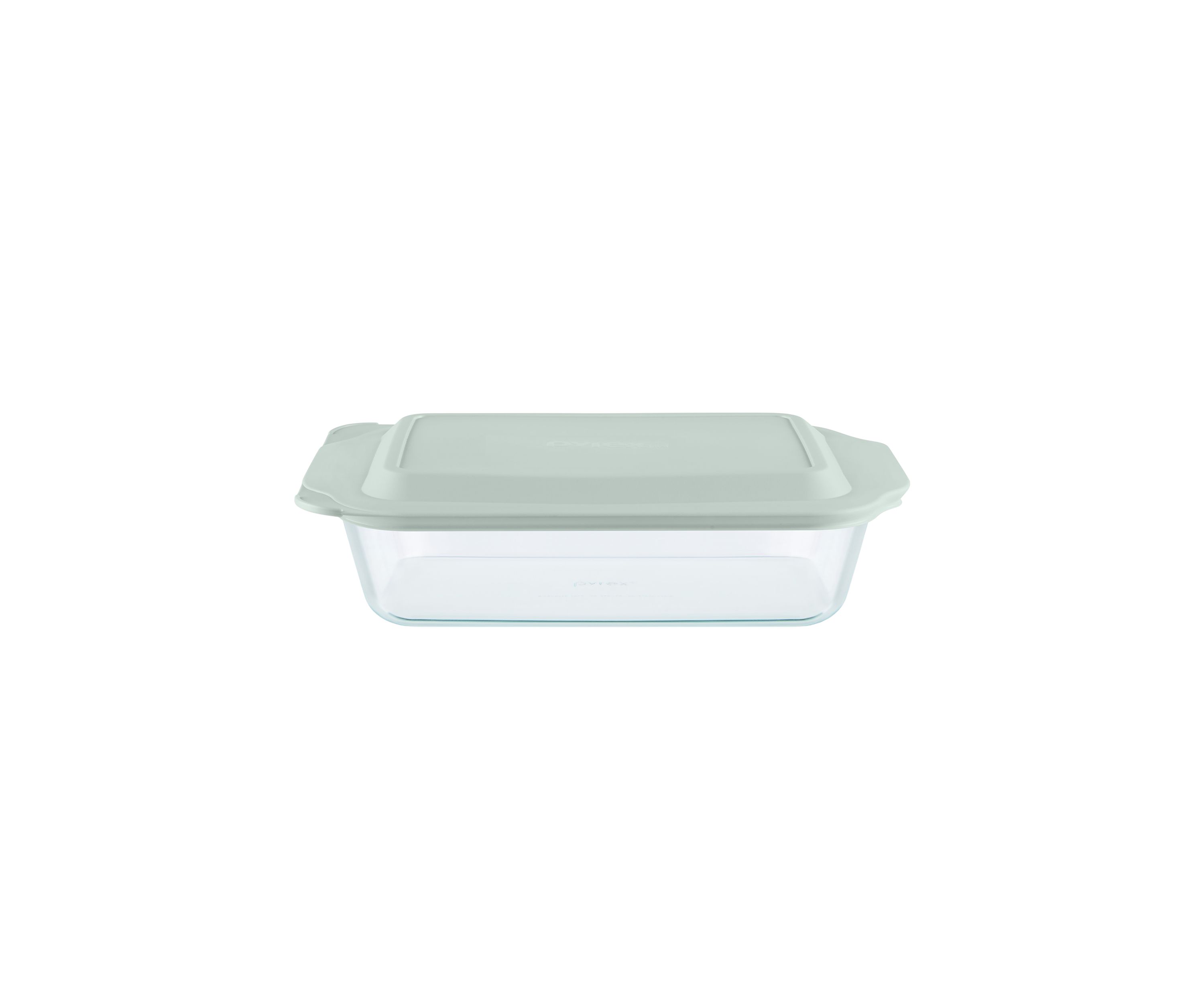 Deep Rectangle Glass Baking Dish with Sage Green Lid