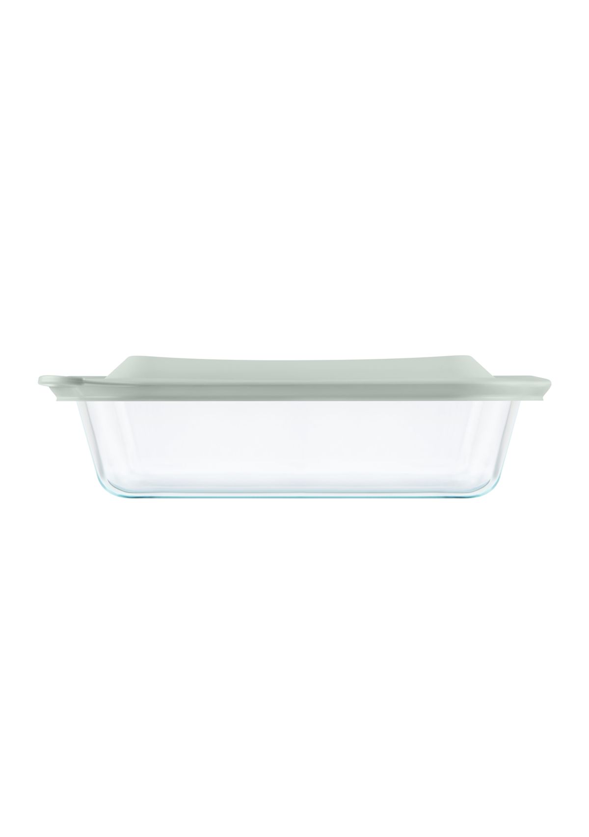 Deep Rectangle Glass Baking Dish with Sage Green Lid