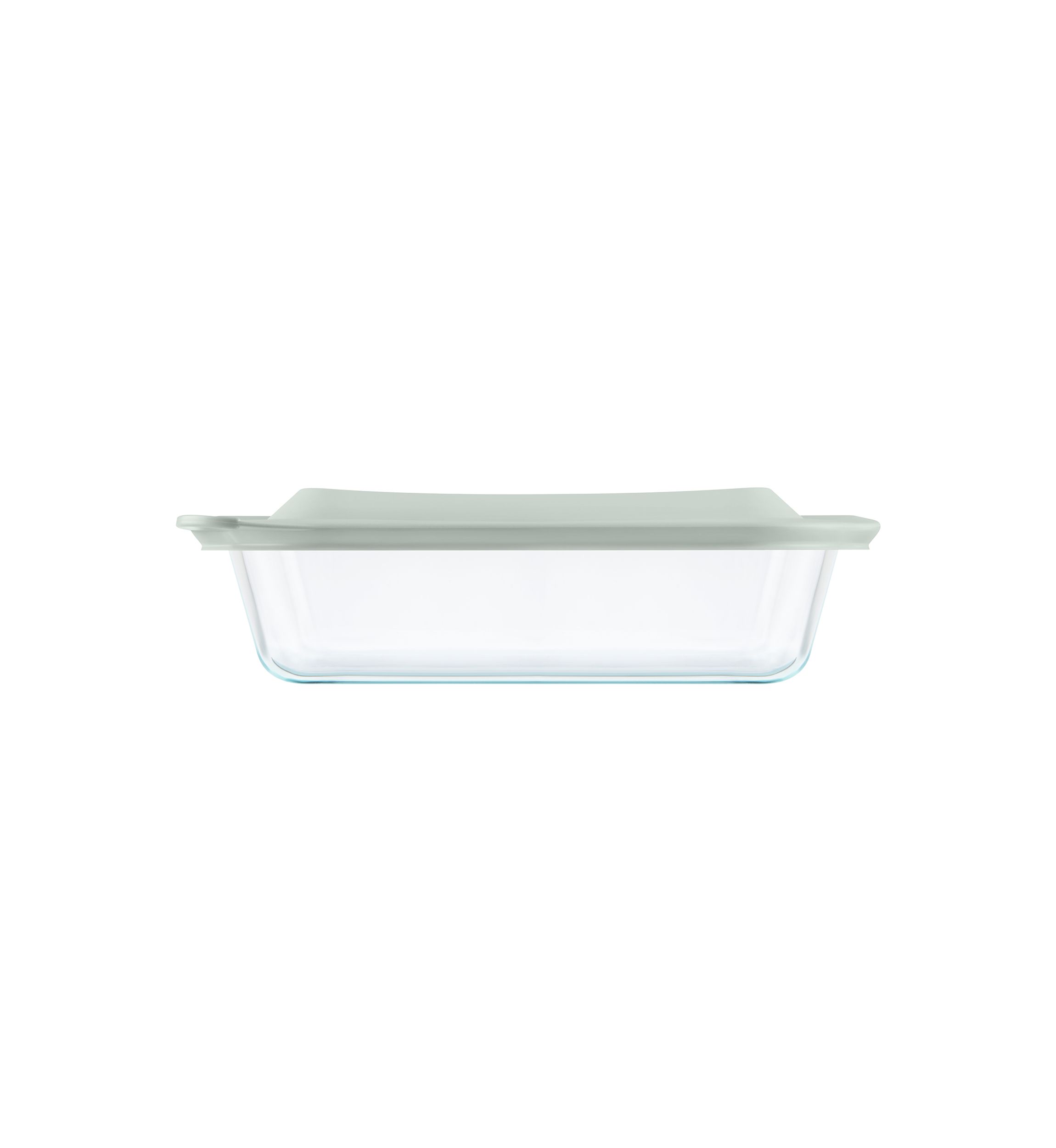Deep Rectangle Glass Baking Dish with Sage Green Lid