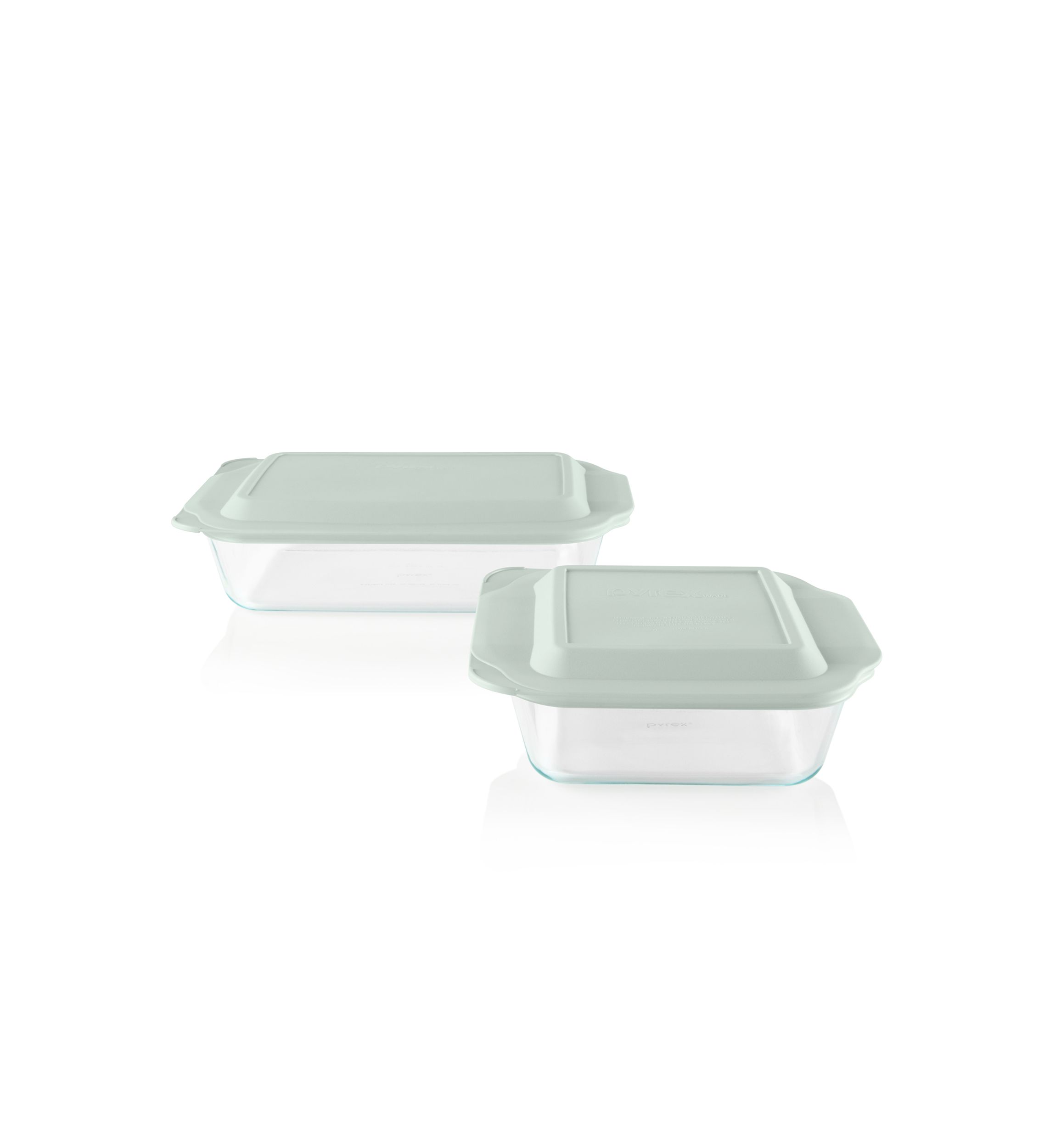 4-Piece Deep Glass Baking Dish with Plastic Lids Set 