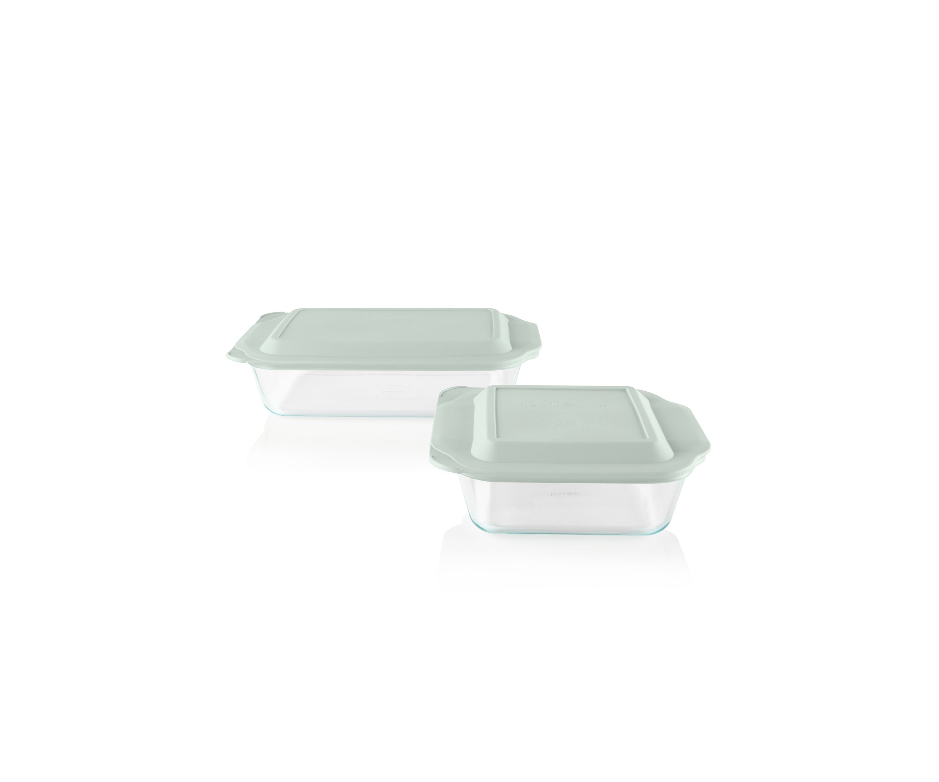 4-Piece Deep Glass Baking Dish with Plastic Lids Set 
