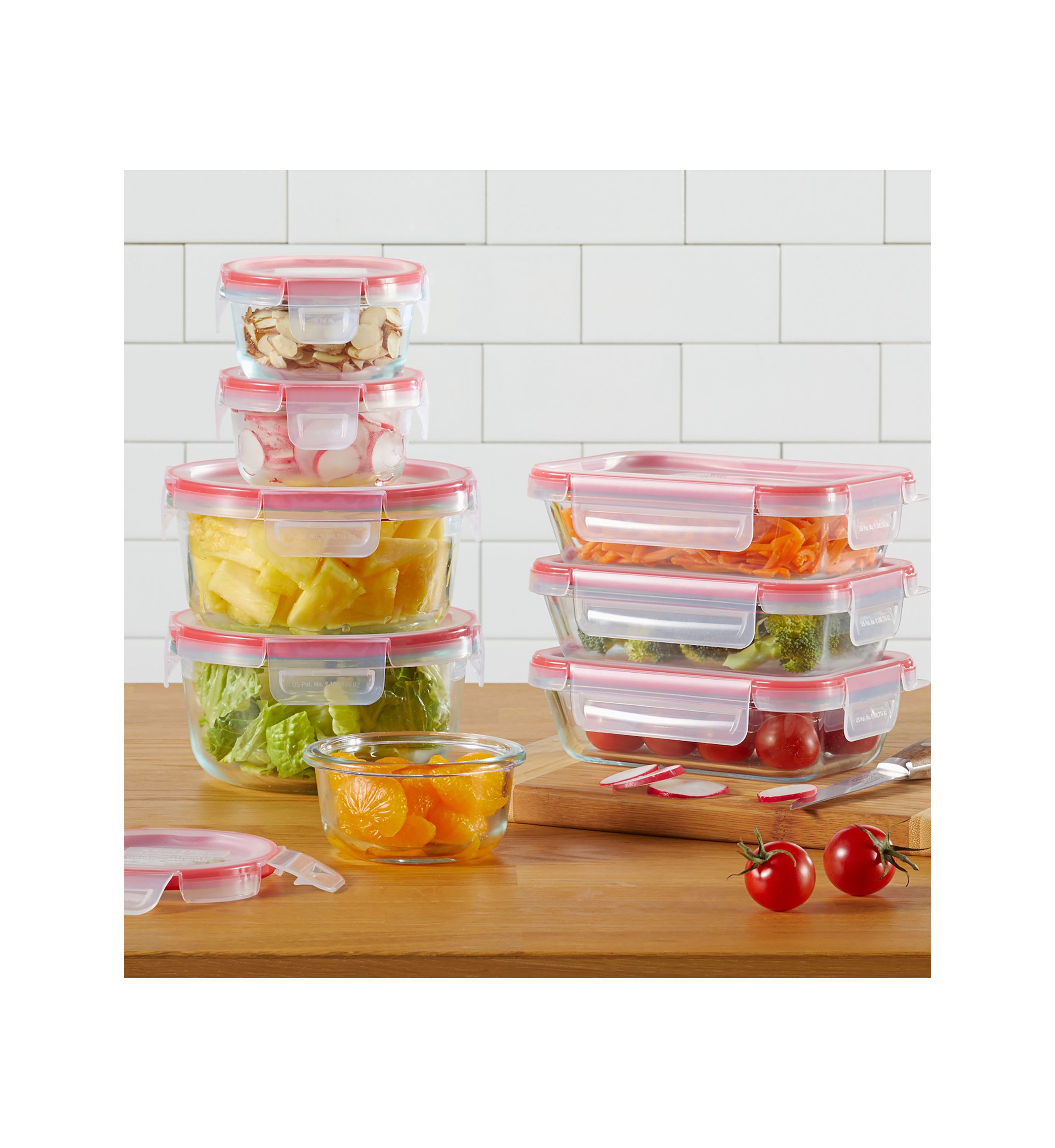 Freshlock 16 Piece Glass Storage Set