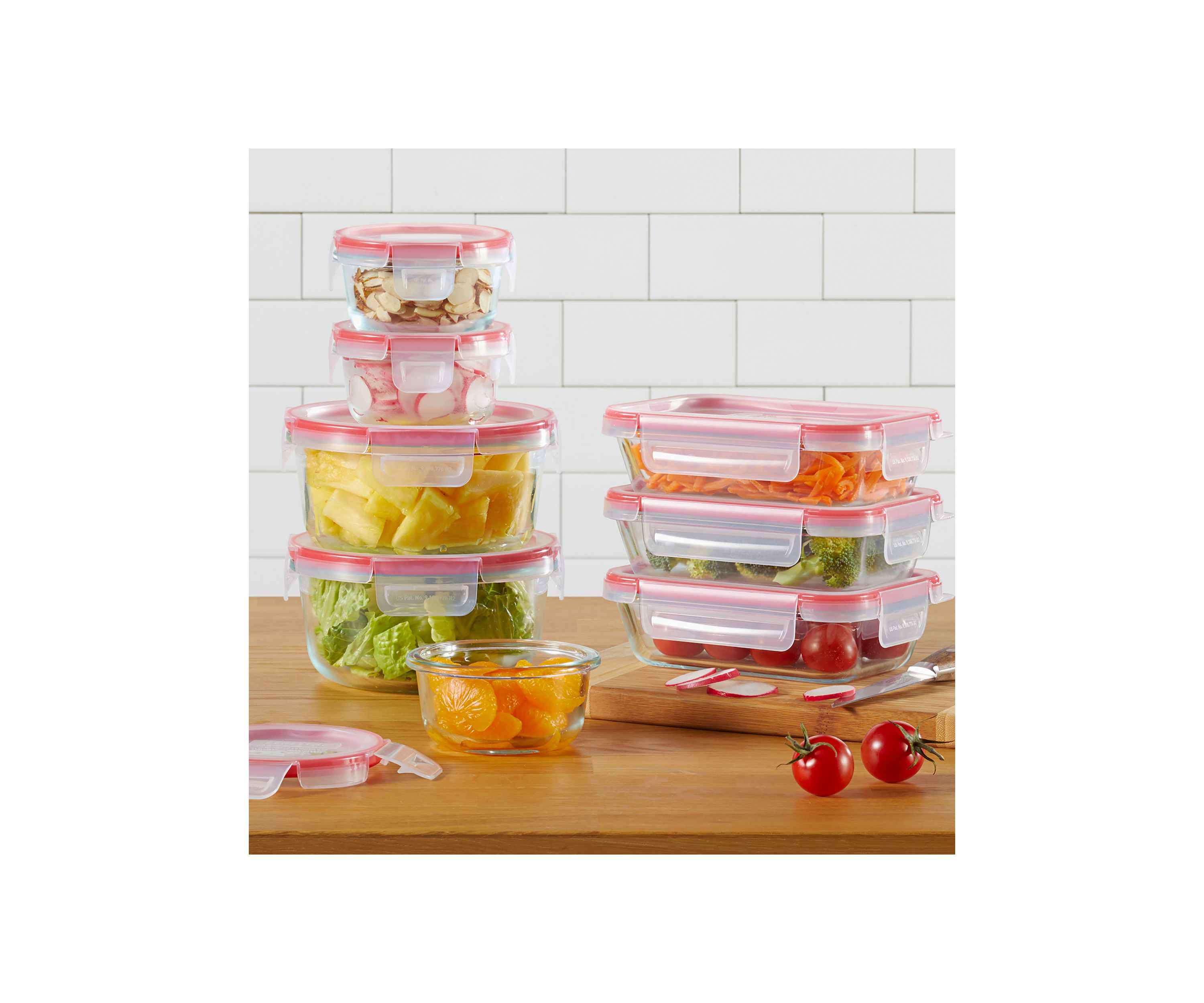 Freshlock 16 Piece Glass Storage Set