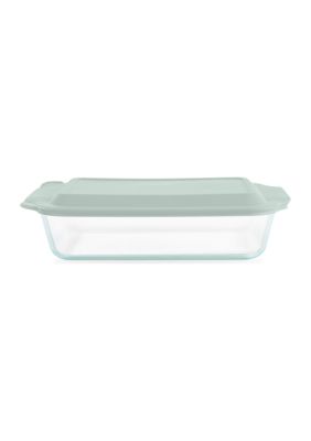 Deep Portable 4 Piece Glass Baking Dish Set with Green Sage Lid