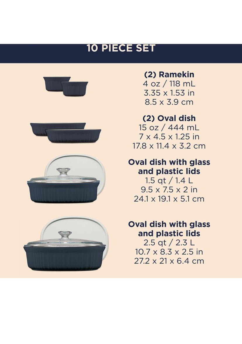 French Navy 10 Piece Oval Set