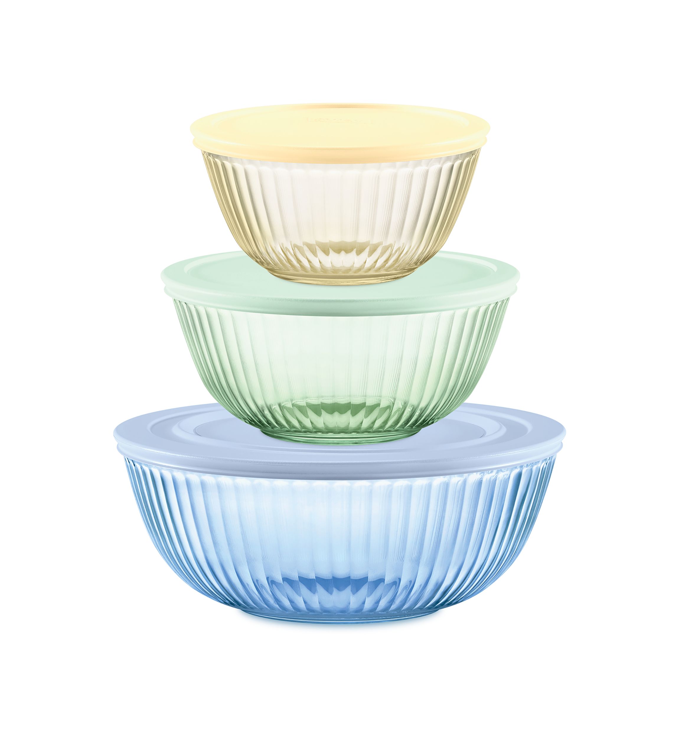 6-Piece Sculpted Mixing Bowl Set with Assorted Lids