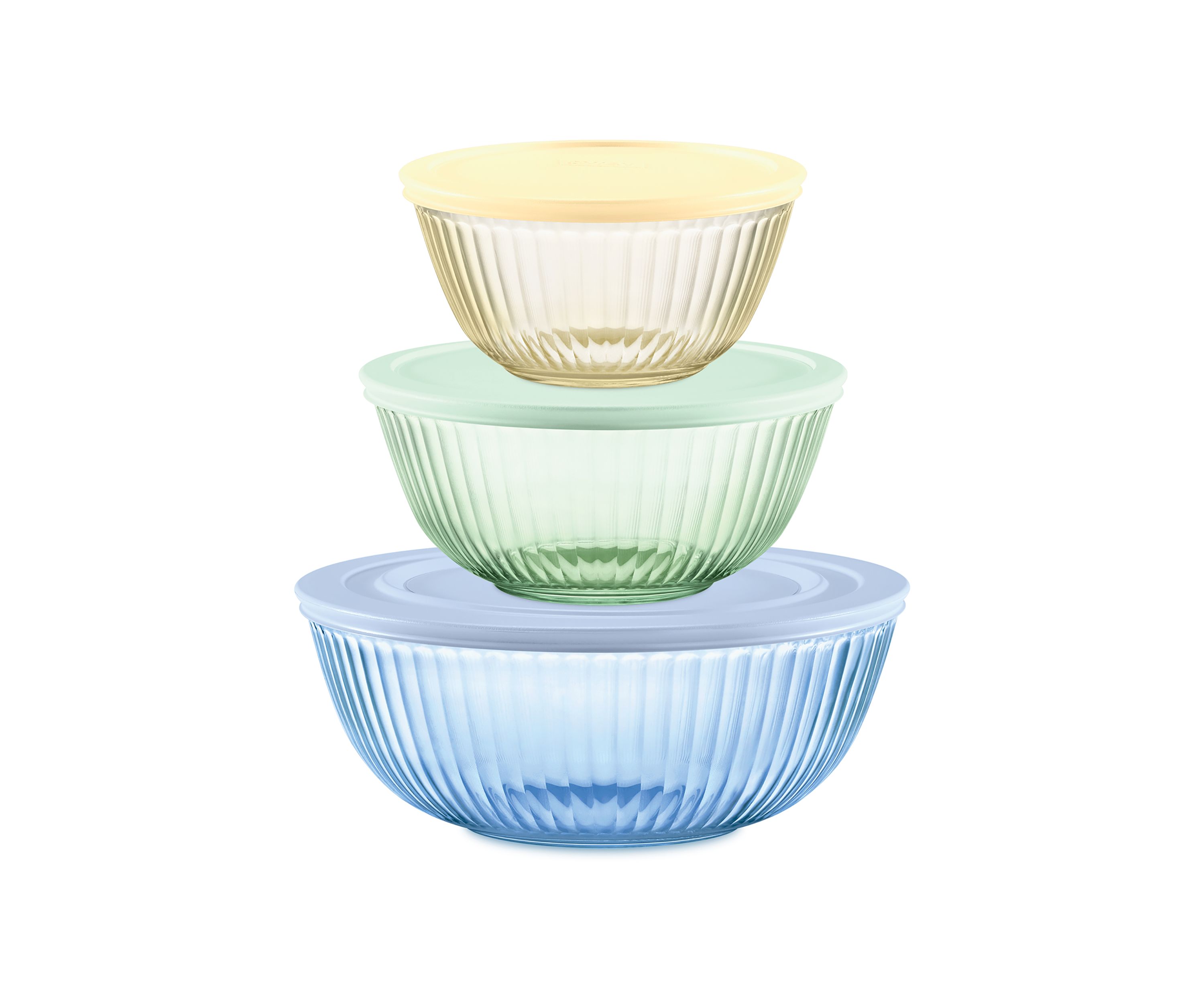 6-Piece Sculpted Mixing Bowl Set with Assorted Lids
