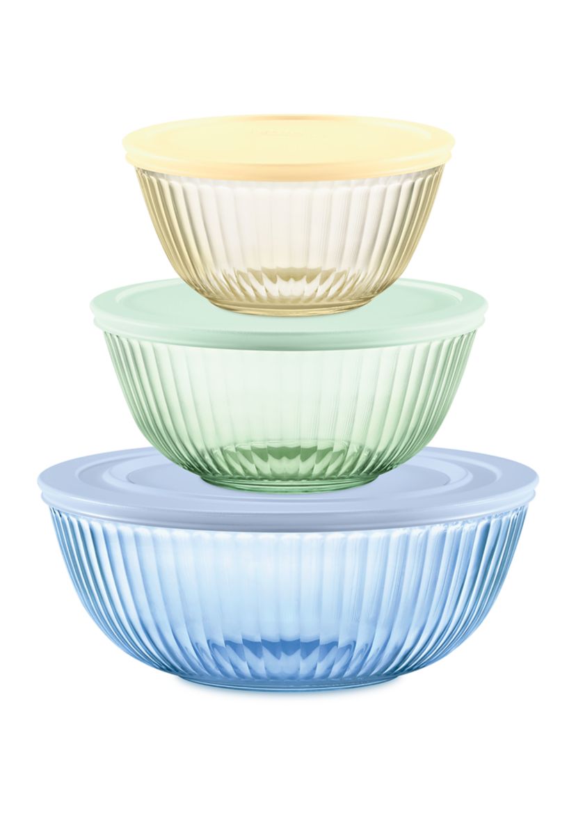 6-Piece Sculpted Mixing Bowl Set with Assorted Lids