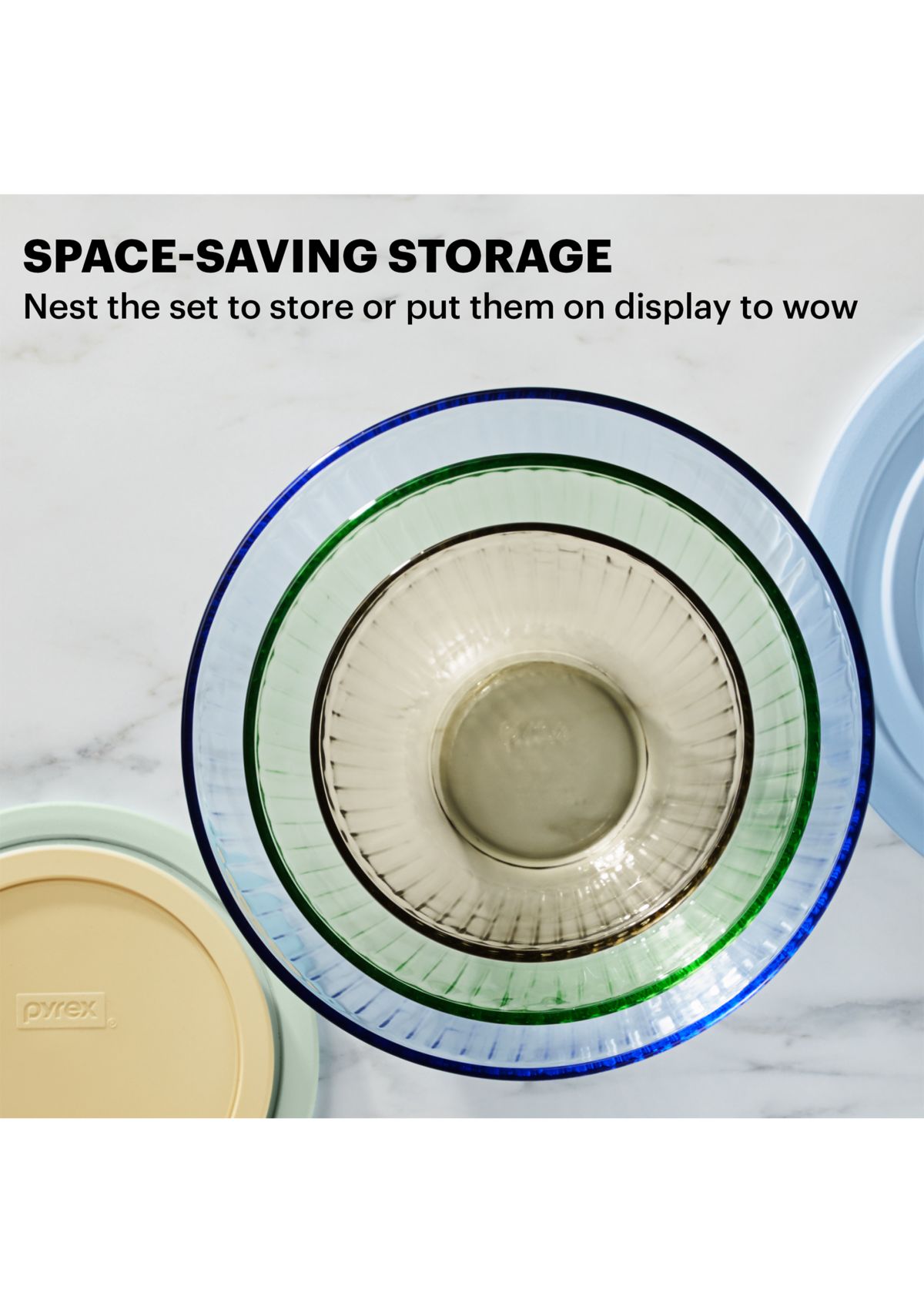 6-Piece Sculpted Mixing Bowl Set with Assorted Lids