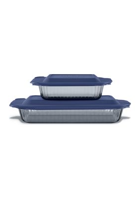 Pyrex 4-Piece Baking Dish Set with Plastic Lids