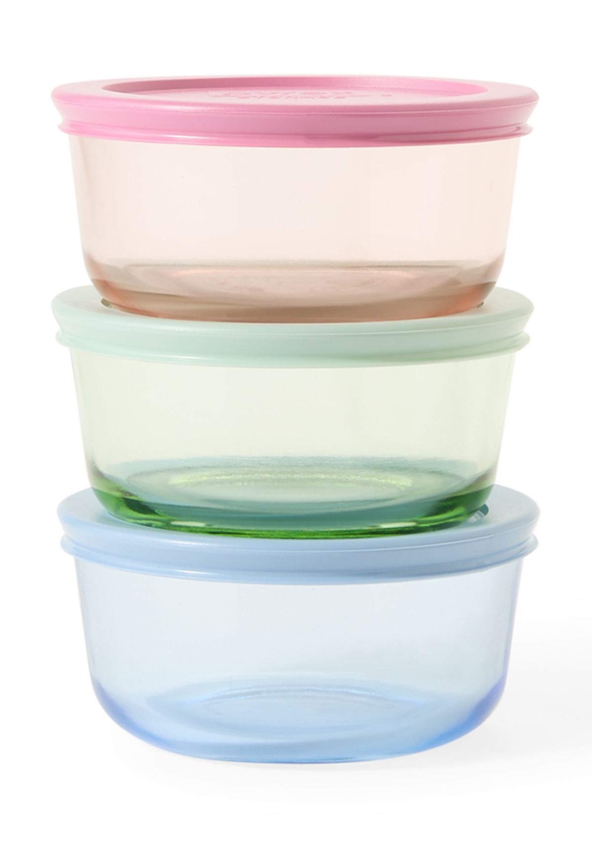 6-Piece Round Multi Color Lidded Food Storage Set