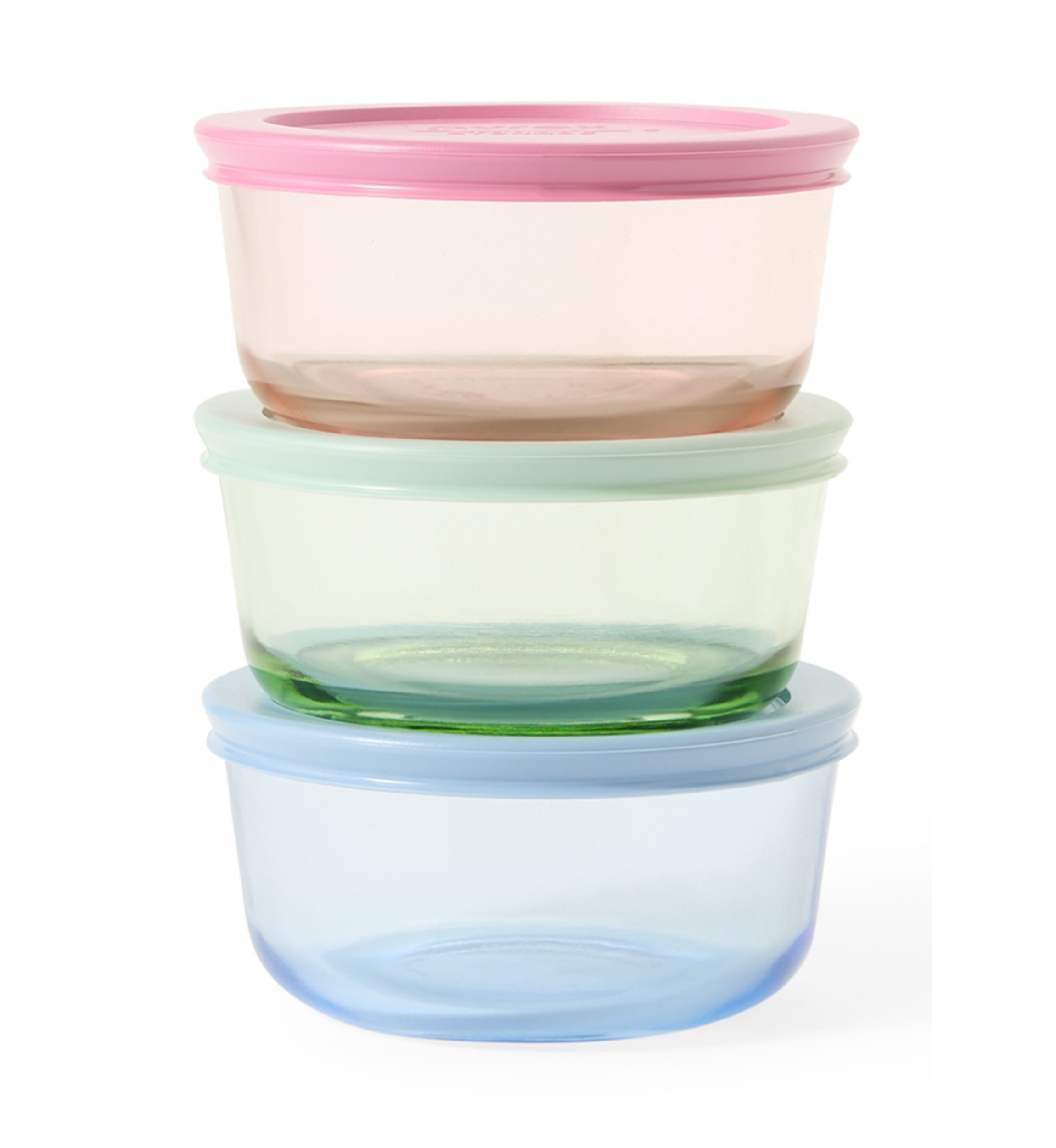 6-Piece Round Multi Color Lidded Food Storage Set