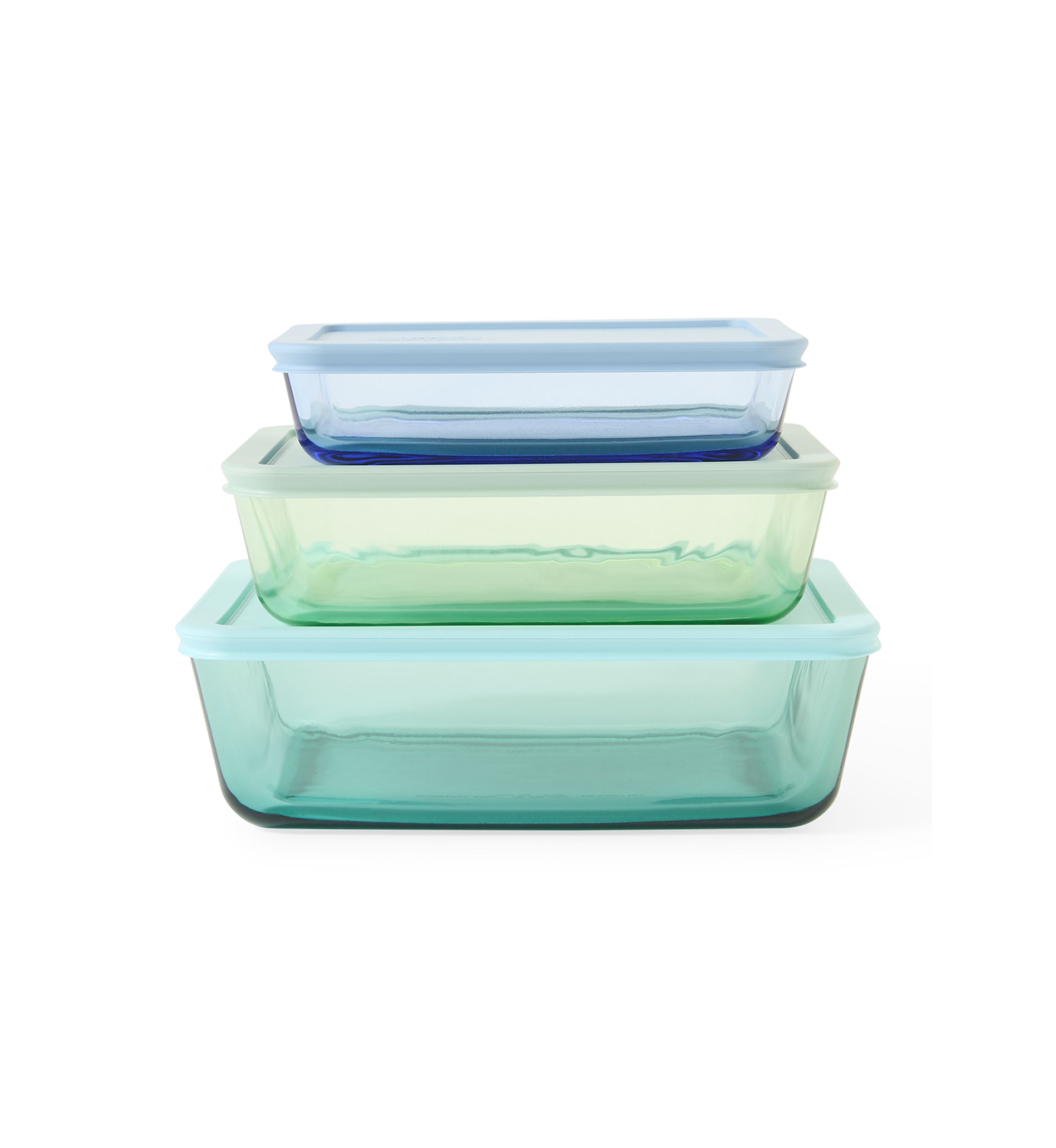 6-Piece Rectangle Multi Color Lidded Food Storage Set