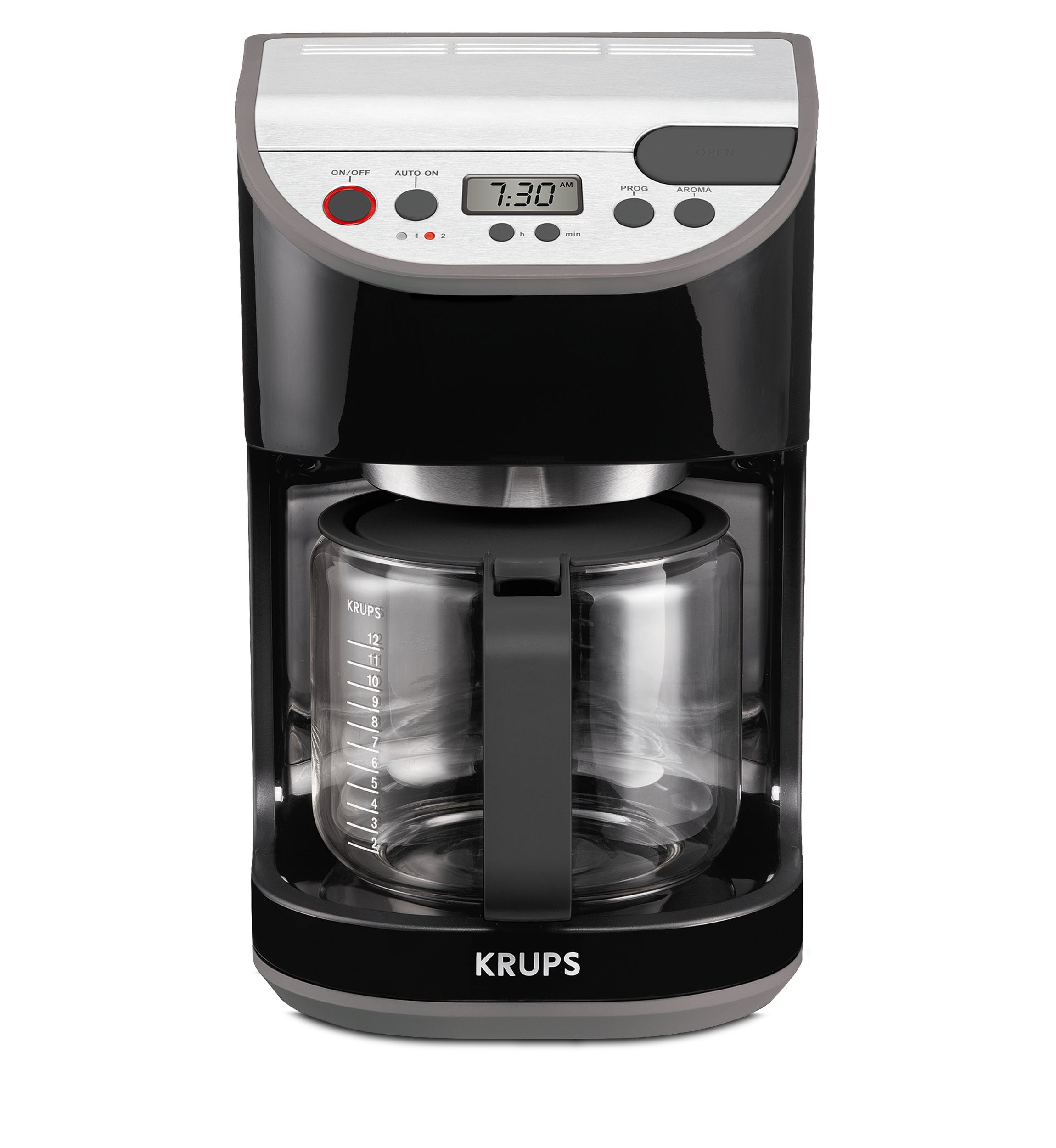 Precision Black 12-Cup Coffee Maker with Glass Carafe KM611850
