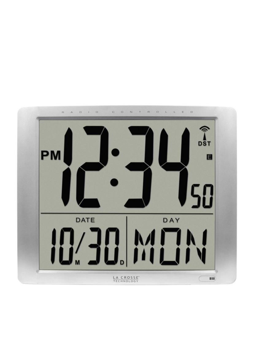 Atomic Large 16-in. Digital Wall Clock
