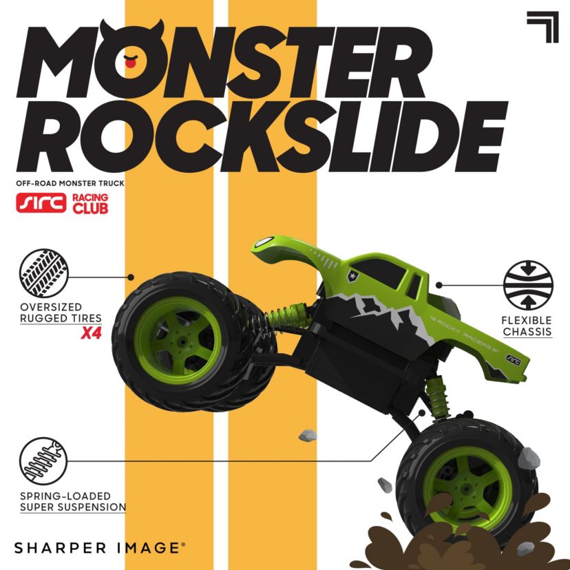 Sharper Image® Monster Rockslide Remote Control Off-Road Truck, 2pcs - Lime Green White Black