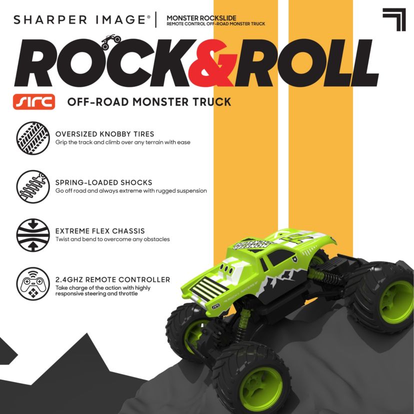 Sharper Image® Monster Rockslide Remote Control Off-Road Truck, 2pcs - Lime Green White Black