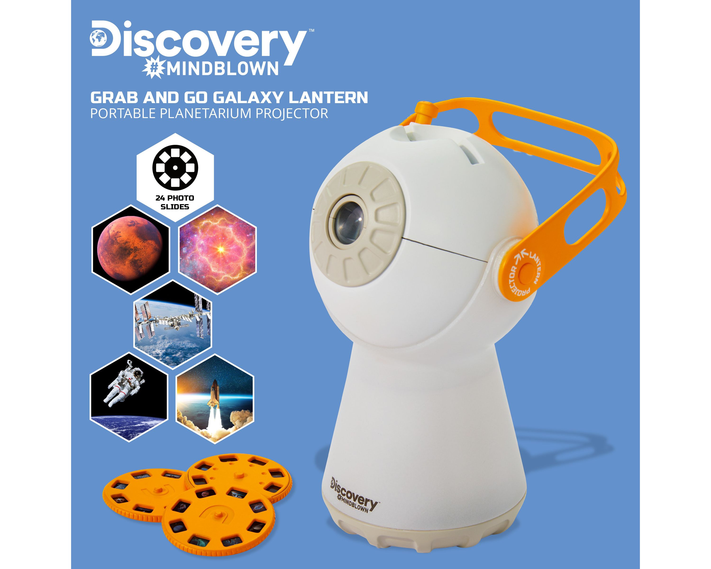 Discovery™ #Mindblown Grab & Go Galaxy Lantern Portable Planetarium Projector, 5pcs - White