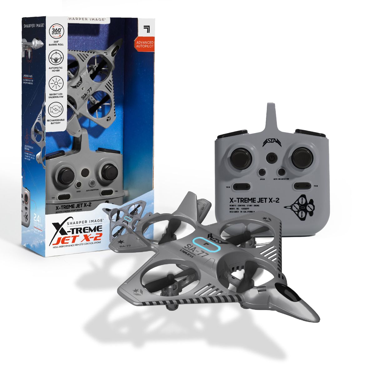 Sharper Image® X-Treme Jet X-2 High-Performance Remote Control Drone, 7pcs - Grey