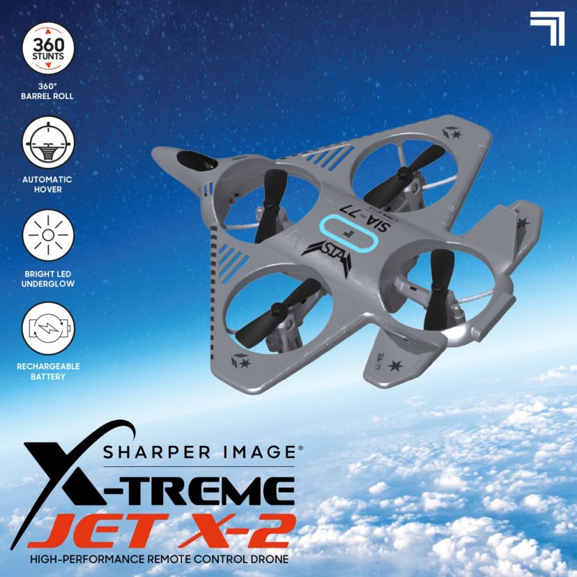 Sharper Image® X-Treme Jet X-2 High-Performance Remote Control Drone, 7pcs - Grey