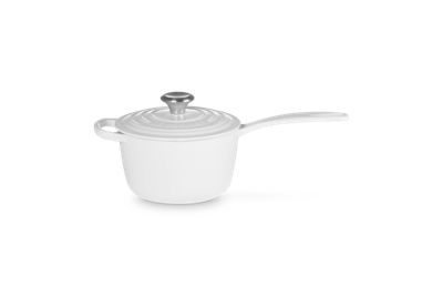 Le Creuset Signature Round Saucepan, 1.75 Quart, White, 11 x 14