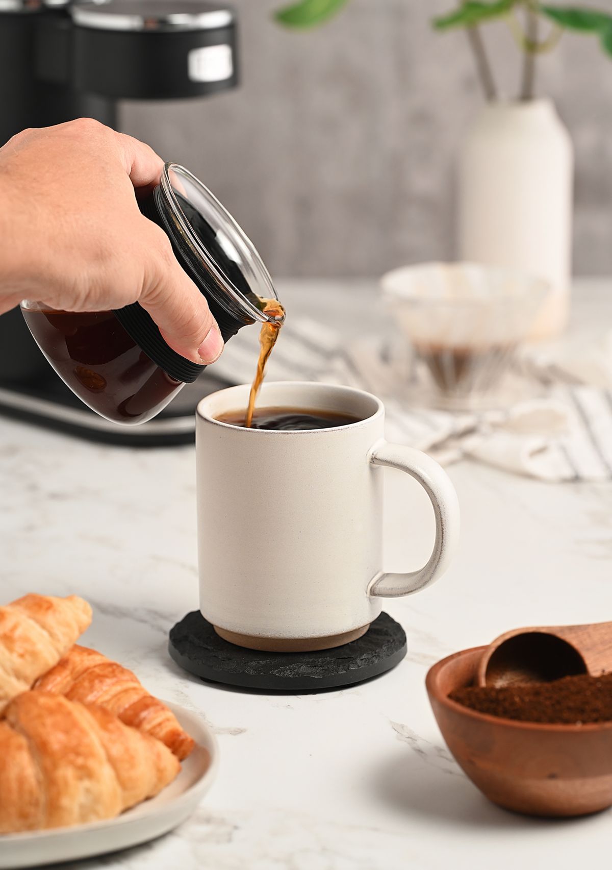   Automatic Pour Over Coffee Maker with Digital Touch Screen 