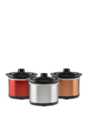  TRU 3-Pack Mini-Dipper Slow Cookers, .65 qt. (Graphite): Home &  Kitchen