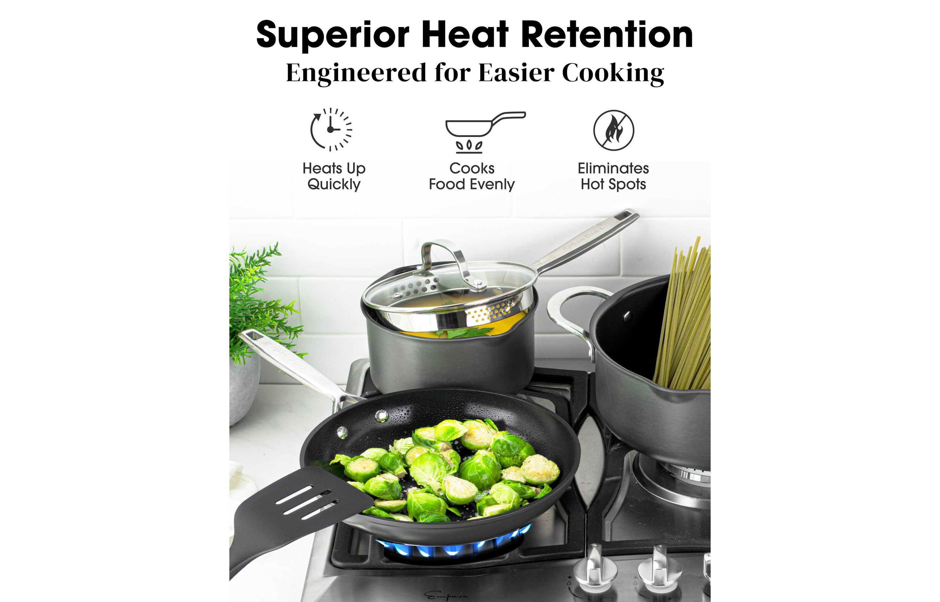 Gotham Steel Pro 2x Hard Anodized Ultra Ceramic 10 in & 12 in Frying Pan Set