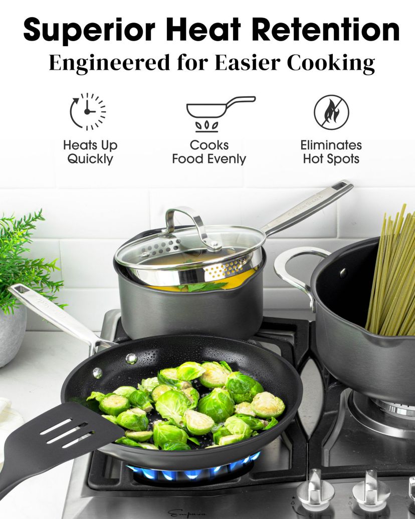 Gotham Steel Pro 2x Hard Anodized Ultra Ceramic 10 in & 12 in Frying Pan Set