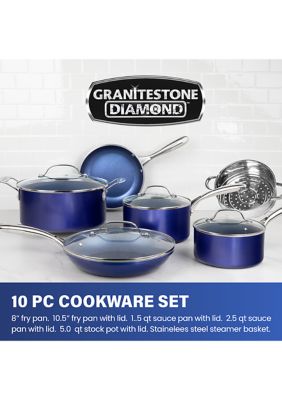Granitestone Get It Together - 10 Piece Hammered Diamond Cookware Set –