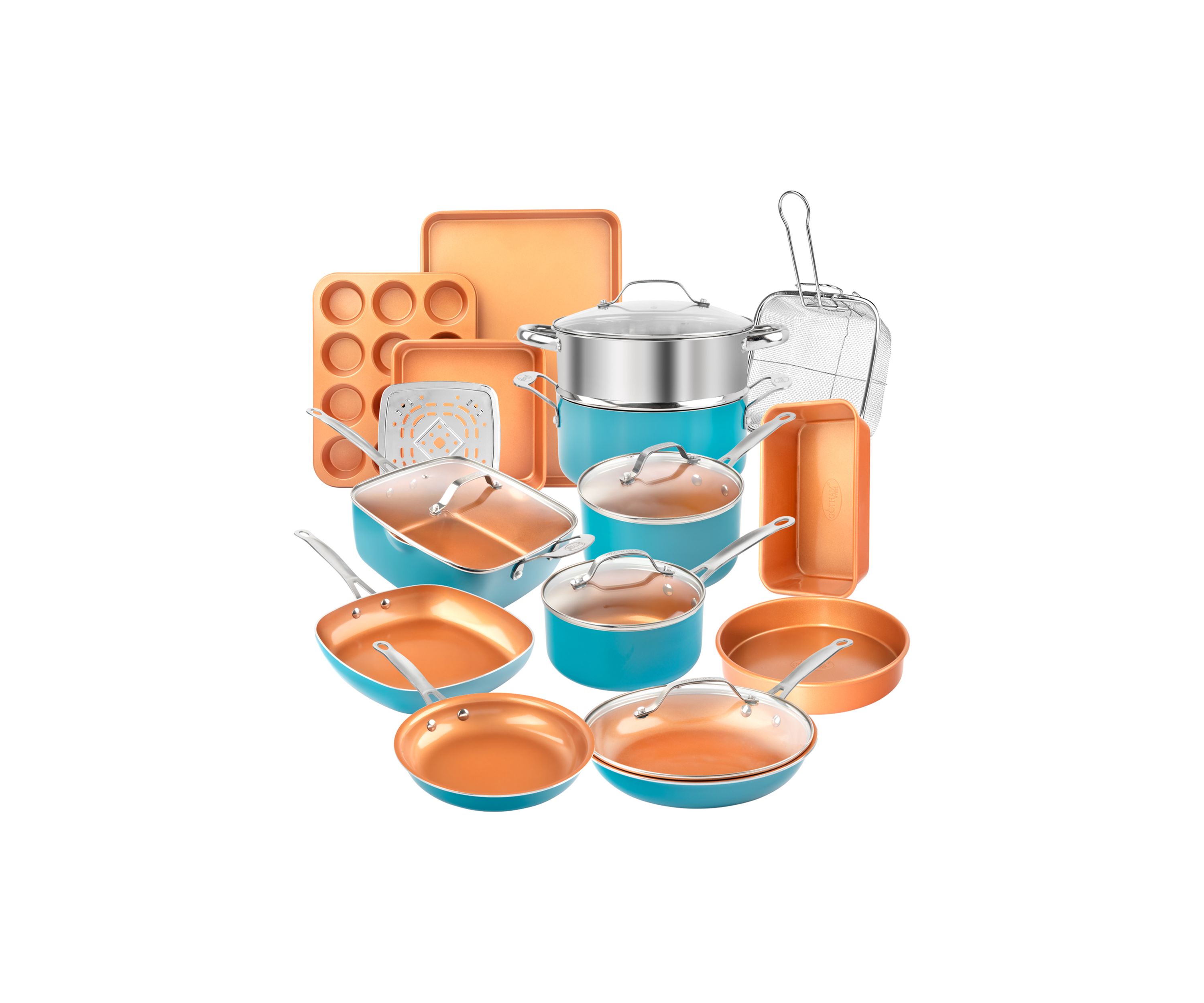 20 Piece Ti-Ceramic Nonstick Cookware and Bakeware Set