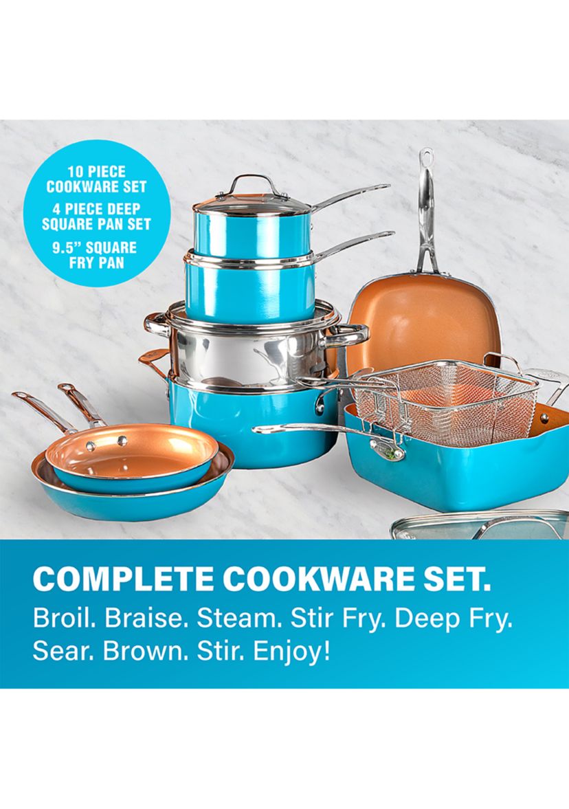 20 Piece Ti-Ceramic Nonstick Cookware and Bakeware Set