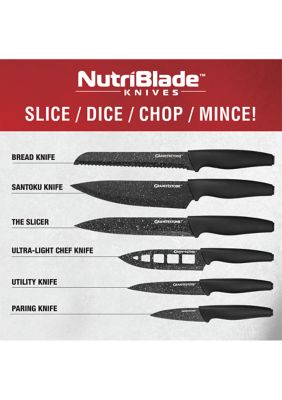 6-piece Stainless Steel Nutri Blade High-grade Knife Set In Classic Blue