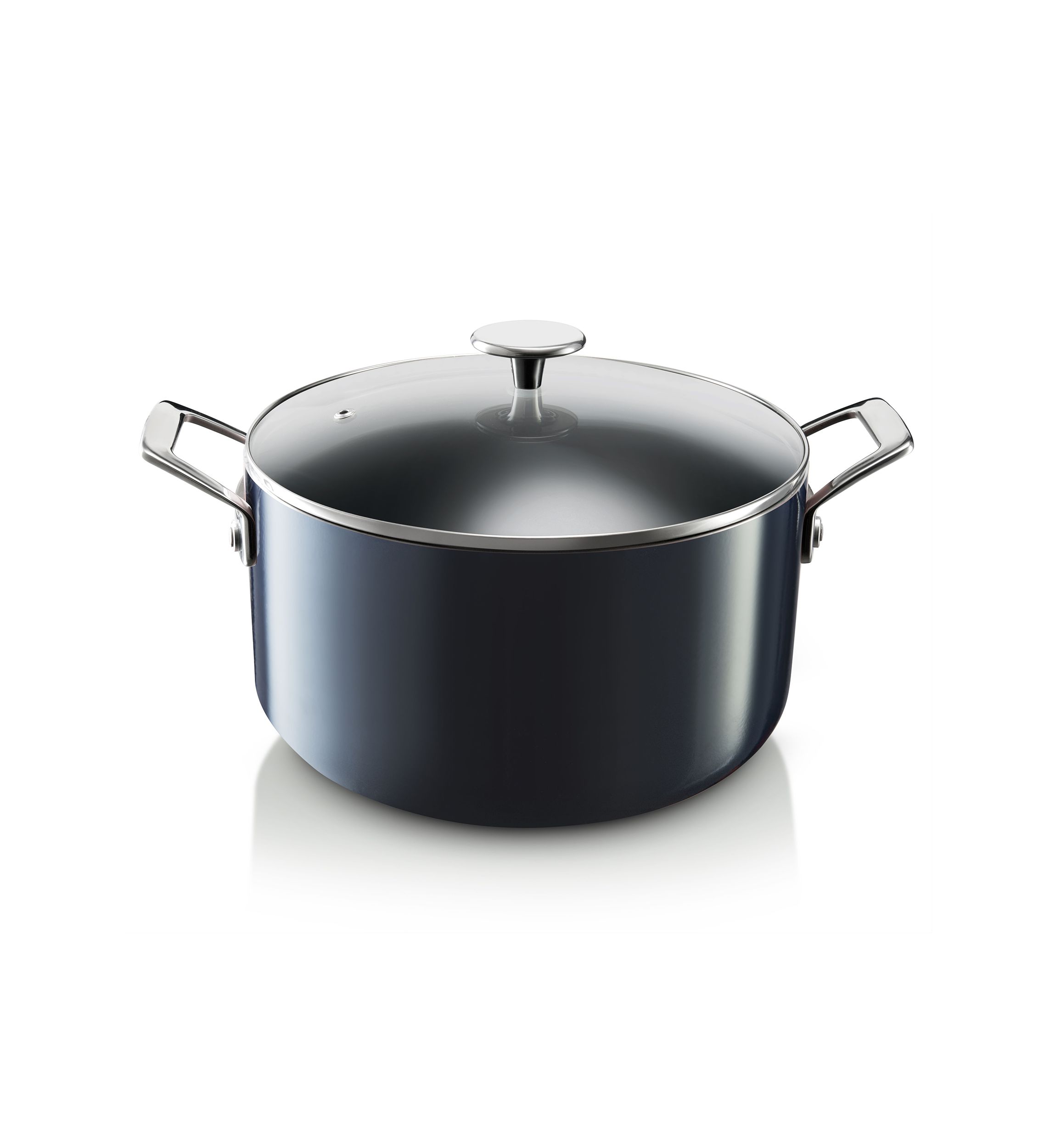 5 Quart Round Ultra-Durable Nonstick Mineral and Diamond Coating Gradient Brasier with Glass Lid
