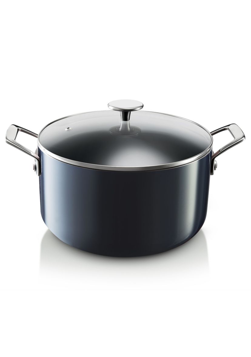 5 Quart Round Ultra-Durable Nonstick Mineral and Diamond Coating Gradient Brasier with Glass Lid