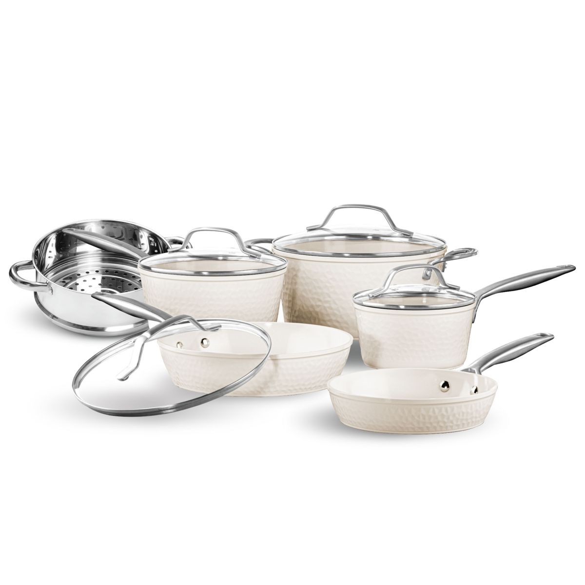 Gotham Steel Pro Hammered 10-Piece Cookware Set